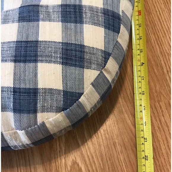 Blue & White Buffalo Check Seat Cushion 50" X 22" With 13 X 13 " Throw Pillow - Picture 6 of 10